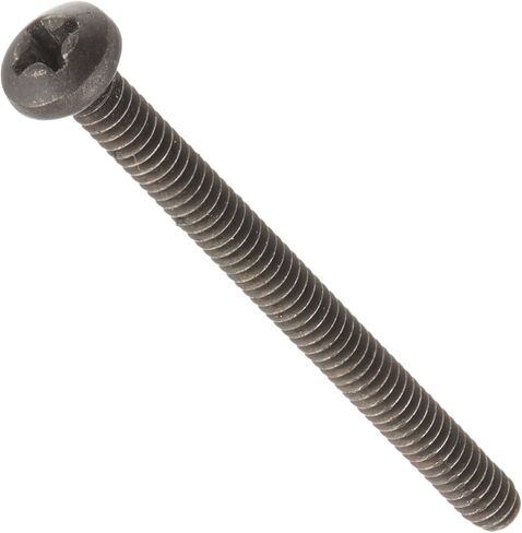 Small Parts MS51957-37B 18-8 Stainless Steel Pan Head Machine Screw, Black Oxide Finish, Meets MS-51957, #2 Phillips, #6-32 Thread Size, 1-3/4" Length, Fully Threaded, USA Made (Pack of 25) in Saudi Arabia