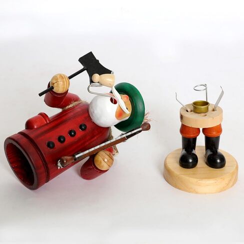 Wooden German Incense Smoker Figurine 7.5 inch - Handcrafted Woodcutter with Axe and Saw, Unique Holiday Decoration, Perfect for Christmas, Festive Home Décor, and Seasonal Gifts in Saudi Arabia