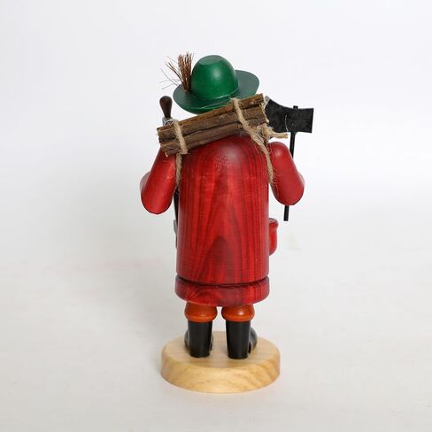 Wooden German Incense Smoker Figurine 7.5 inch - Handcrafted Woodcutter with Axe and Saw, Unique Holiday Decoration, Perfect for Christmas, Festive Home Décor, and Seasonal Gifts in Saudi Arabia