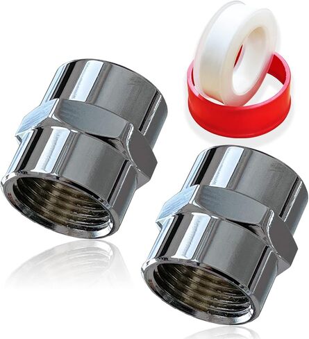 Brass Pipe Fitting Coupling 1/2" x 1/2" NPT Female Chrome Finish for Home Plumbing Pipes (Chrome Plated 1PACK) in Saudi Arabia