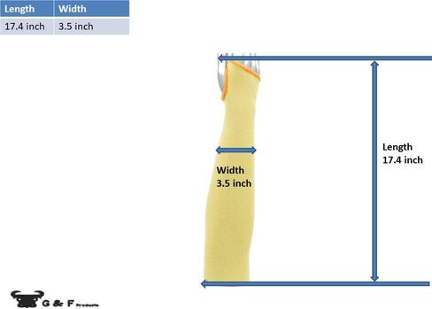 منتجات G & F أكمام محبوكة مقاومة للقطع بنسبة 100% من مادة الكيفلار باللون الأصفر، تُباع في عبوة مكونة من 6 قطع in Kuwait