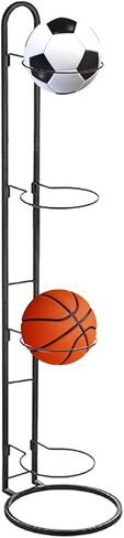 Vertical Ball Storage, Basketball Storage Shelf, Iron Volleyball Stand Holder Basketball Rack 4 Tier Ball Rack for Football in Kuwait