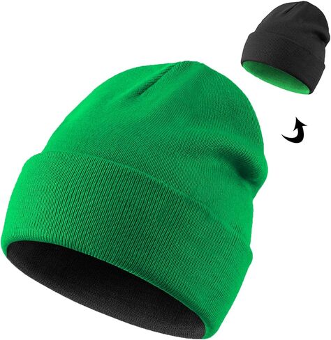 قبعات صغيرة للرجال والنساء، قبعات قابلة للعكس، دافئة محبوكة ومبطنة بالحرير، قبعة جمجمة مترهلة in Kuwait