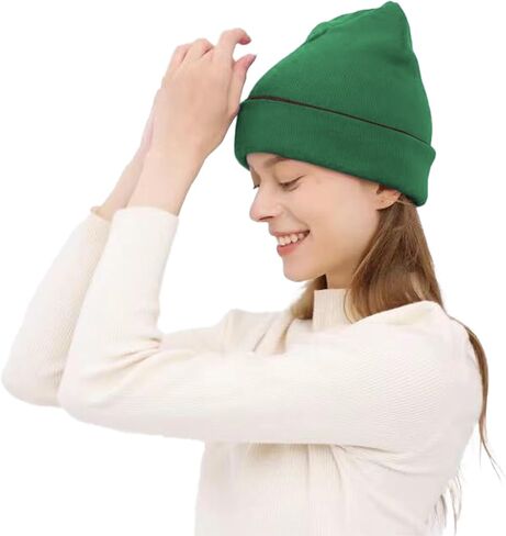 قبعات صغيرة للرجال والنساء، قبعات قابلة للعكس، دافئة محبوكة ومبطنة بالحرير، قبعة جمجمة مترهلة in Kuwait