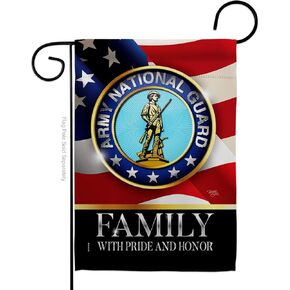 Breeze Decor Army National Guard Family Garden Flag Armed Forces ANG United State American Military Veteran Retire Official House Banner Small Yard Gift Double-Sided, Made in USA