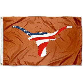 Texas UT Longhorns USA Flag Patriotic College Flag