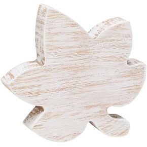 Collins Painting Weathered White Washed Wooden Leaf - Wooden Tabletop Fall Signs - Rustic Fall Home Décor for Autumn