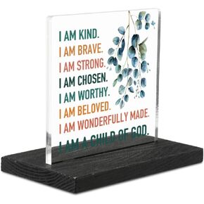 Bible Verse Plaques for Home Decor, Christian Scripture Decor Gifts for Friend Men Sister Women, Christian Encouragement Gifts, Faith Keepsake Gifts Decorative Signs YT295