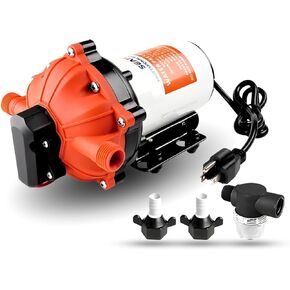 SEAFLO 55-Series Industrial Water Pressure Pump w/Power Plug for Wall Outlet - 115VAC, 5.0 GPM, 60 PSI | Self-Priming, Heavy Duty, Quiet Operation | Ideal for RV, Boat, Off-Grid, and Industrial Use