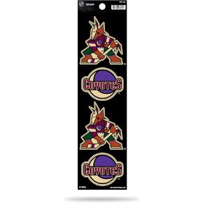Rico Industries NHL Hockey Arizona Coyotes 3" x 12" Quad Decal - (4) Decals