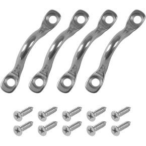 2 PCS M8 Stainless Steel Ceiling Hooks U Hook Eye Straps Marine Hardware Hooks with Screws