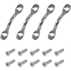 2 PCS M8 Stainless Steel Ceiling Hooks U Hook Eye Straps Marine Hardware Hooks with Screws