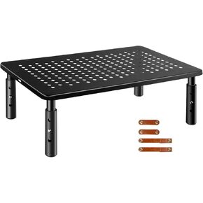 SweeEase Computer Monitor Stand Riser for Desk, 2 Pack Adjustable Pc Laptop Tv Desktop Monitor Metal Stand Riser with Cable Straps, Screen Floor Shelf Holder Stand for Desk, Floor, Carpet, Organizer