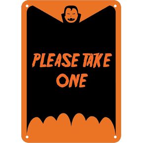 Reflective Aluminum Halloween Sign "Please Take One" 7" x 10" (HW-0091-RA)
