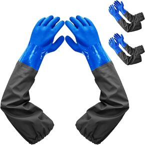 Chemical Resistant Nitrile Gloves Long Rubber Gloves Heavy Duty Long Gloves for Cleaning Suitable for Women and Men