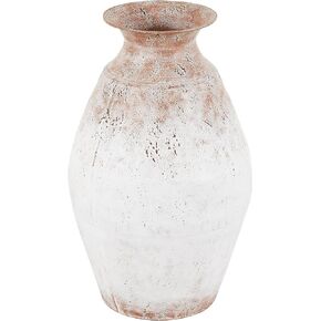 Deco 79 Metal Decorative Vase Distressed Textured Centerpiece Vase with Terracotta Accents, Flower Vase for Home Decoration 11" x 11" x 18", Copper