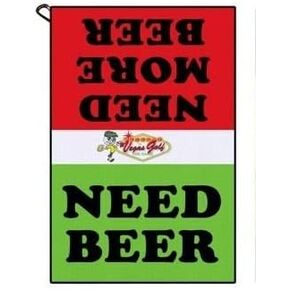 Funny Men's Golf Towel - Premium Microfiber - Place Over Golf Cart Window - Clips to Golf Club Bags - Attract The Beverage Cart