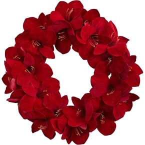 Nearly Natural 22in. Artificial Amaryllis Wreath