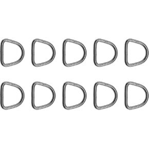 US Stainless 10 Pieces Stainless Steel 316 D Ring Welded 5mm x 35mm ID (3/16" x 1 3/8") Marine Grade Dee