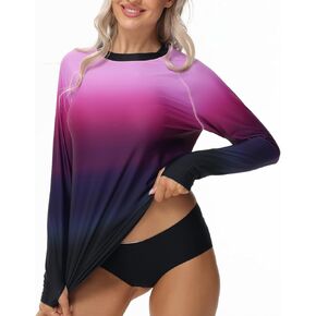 VAYAGER Womens Rash Guard UPF 50+ Swim Shirts Long Sleeve Quick Dry Water Beach Surfing Swimming Tops with Thumb Hole