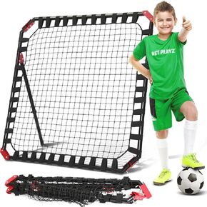 Portable Soccer Rebounder, 4 Ft x 4 Ft, Easy Set Up, Sturdy Metal Tube, with Quick Folding Design, No Assembly Needed, Multi Angle Adjustment, Carry Bag Included