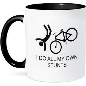 3dRose I Do All My Own Stunts Two Tone Mug, 11 oz, Black