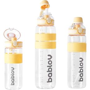 Resuable Water Bottles with Straw, Leak Proof Water Bottles Plastic BPA Free, Water Bottles for Gym, Fitness, Outdoor Sports, 30 oz, Green