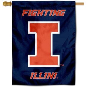 College Flags & Banners Co. Illinois Fighting Illini Blue Double Sided House Flag
