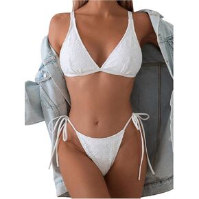 SOLY HUX Women's Swimsuit Triangle Tie Side Bikini Sets Two Piece Bathing Suits