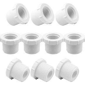 YSIL 10 Pcs 3/4" Male Thread to 1/2" Female Thread Reducer Bushing PVC Pipe Fittings Coupling Adapter Connectors for Connecting Pipe