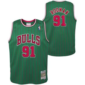 Dennis Rodman Chicago Bulls Green Youth 8-20 Hardwood Classic Soul Swingman Player Jersey - Large 14-16