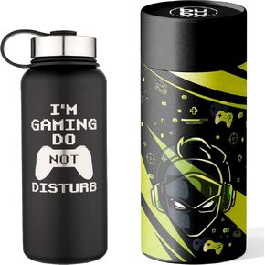 Insulated Gamer Water Bottle (Black - I'm Gaming Do Not Disturb)