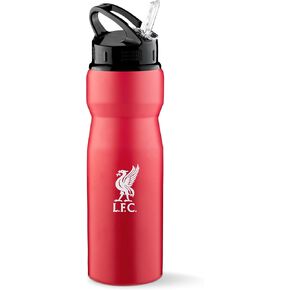 Liverpool FC Water Bottle with Straw - Metal Water Bottle for Soccer Fans Sports Work School Gym Liverpool Gifts for Men