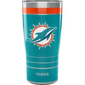 كوب معزول من Tervis NFL Miami Dolphins-MVP، 20oz، من الفولاذ المقاوم للصدأ
