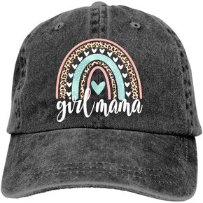 Boy and Girl Mama Hat, Cool Mama Hats for Women, Distressed Washed Cotton Adjustable Dad Baseball Cap­