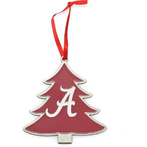 Alabama Crimson Tide Script A Tree Shaped Metal Christmas Ornament