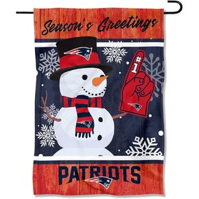 New England Patriots Holiday Winter Snow Garden Flag Double Sided Banner