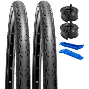 YUNSCM 2-PCS 26" Bike Tires 26x1.50/40-559 60TPI and 26" Heavy Duty Bike Tubes Schrader Valve Compatible with 26 x 1.50 26X1.5 Bike Bicycle Tires and Tubes (Y-1154)