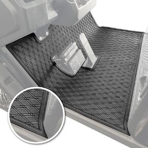 Xtreme Mats EZGO S2/S4 سجادة عربة الجولف، سجادة بطانة أرضية عربة الجولف ذات تغطية كاملة - تناسب EZGO S2 أو S4 2022 (أرضيات سداسية) مع لوحة القيادة الجديدة بنمط Cushman Hauler - زخرفة زرقاء