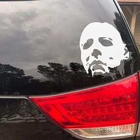 Michael Myers Halloween Horror Full Face Die Cut Decal Sticker ForCar Window Vinyl Art Decal RV SUV [White - 6 x 6 "]