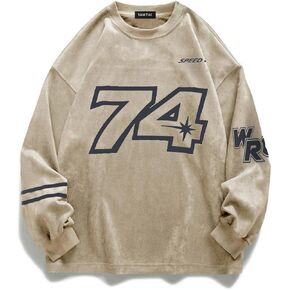 Vamtac Oversized Sweatshirt Vintage Crewneck Sweatshirts Streetwear Graphic Pullover Long Sleeve Round Neck Tops