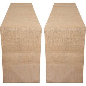 RAJRANG Pack of 2 Natural Jute Burlap Table Runner 12x108 Inches Long Burlap Roll Fabric for Party Dining Room Kitchen Wedding Fall Decoration