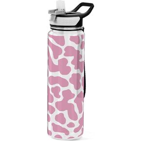 Cute Cherry Fruit Water Bottle with Straw Lid 32oz Leakproof Clear Gym Water Bottles for Women Men Outdoor Sport Drinking