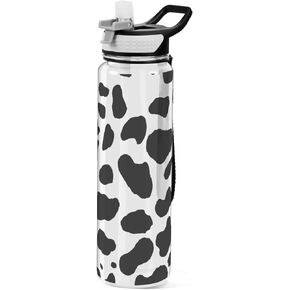 Cute Cherry Fruit Water Bottle with Straw Lid 32oz Leakproof Clear Gym Water Bottles for Women Men Outdoor Sport Drinking