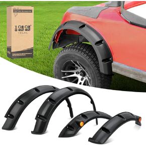 10L0L Golf Cart Front Rear Fender Flares for EZGO RXV 2008-2015, with Stainless Steel Screws, Set of 4(Not fit modified models)