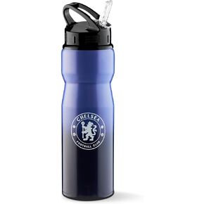 Chelsea FC Water Bottle with Straw - Metal Water Bottle for Soccer Fans Sports Work Gym Gifts for Men