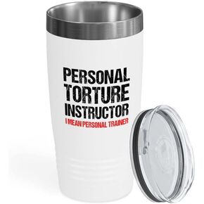 Personal Trainer White Edition Viking Tumbler 20oz - Personal torture instructor - Fitness Instructor, Workout Coach, Exercise Lover, Cardio Lover, Gym Coach