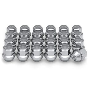 White Knight M12x1.5 Lug Nuts for Select Ford Bronco, Escape, EcoSport, Fiesta, Focus, Fusion, Ranger and Lincoln Corsair, MKs. Factory Style Chrome Bulge Acorn – WN30307-24AM (24 Pack)