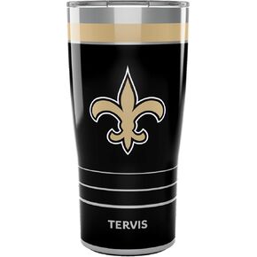 Tervis Traveler NFL New Orleans Saints - MVP Triple Walled Insulated Tumbler Travel Cup Keeps Drinks Cold & Hot, 20oz, Stainless Steel