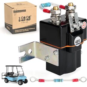 10L0L Golf Cart Solenoid 48 Volt 4 Terminal with Resistor Assembly for Club Car DS 1995-UP & Precedent 2000-UP Electric Vehicles OEM# 101908701 1014947 102774701